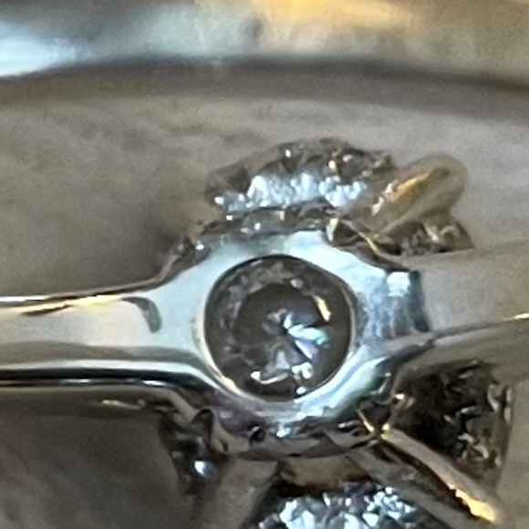 Sterling Silver CZ Ring with Hidden Halo under Center Stone - Picture 5 of 8